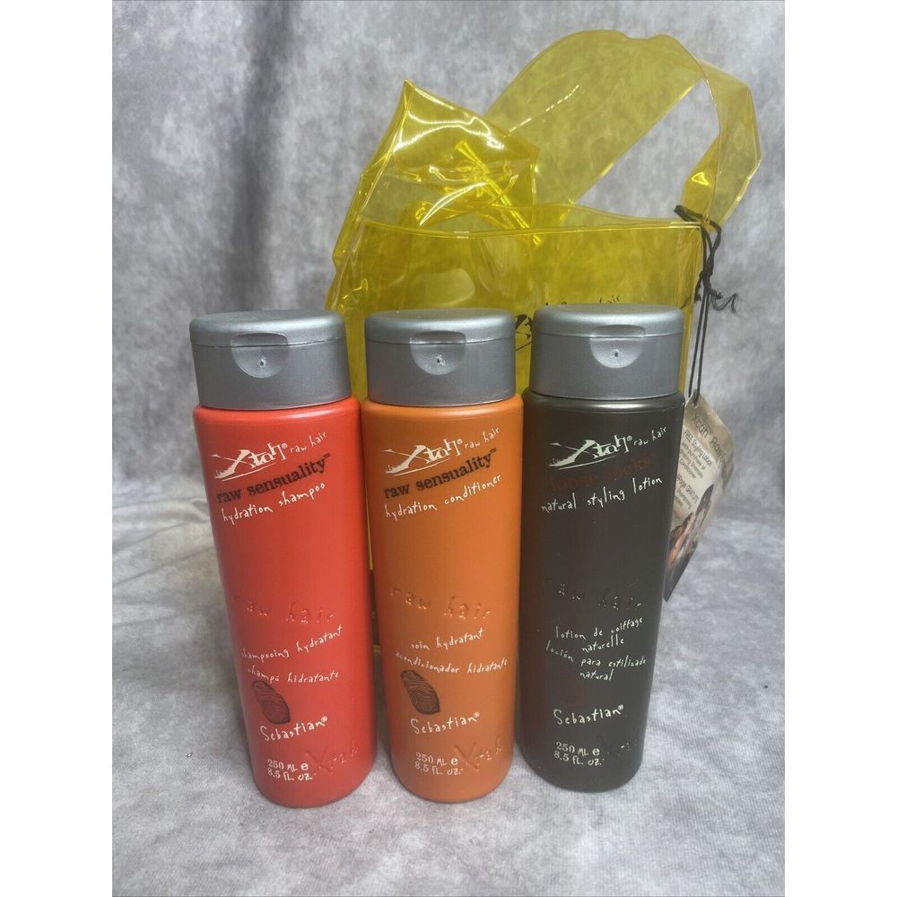 xtah Raw Sensuality Sebastian shampoo conditioner and styling lotion